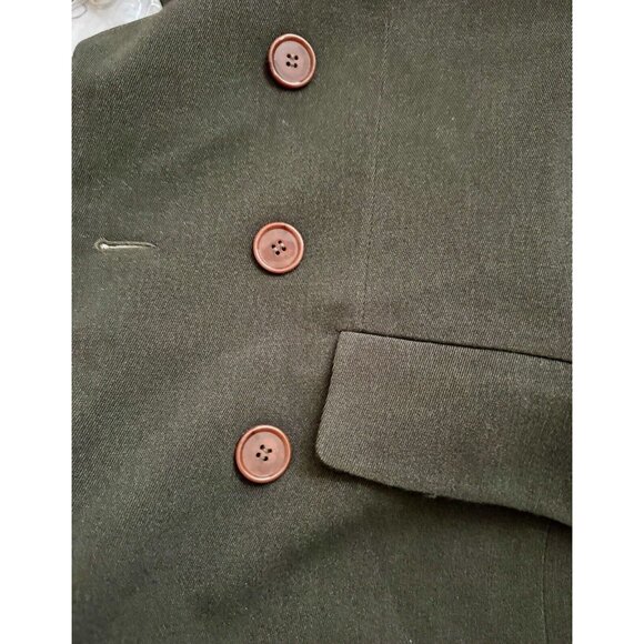 Balenciaga Paris Khaki Double Breasted Blazer Jacket Vintage 40 Hourglass Wool - Picture 5 of 13